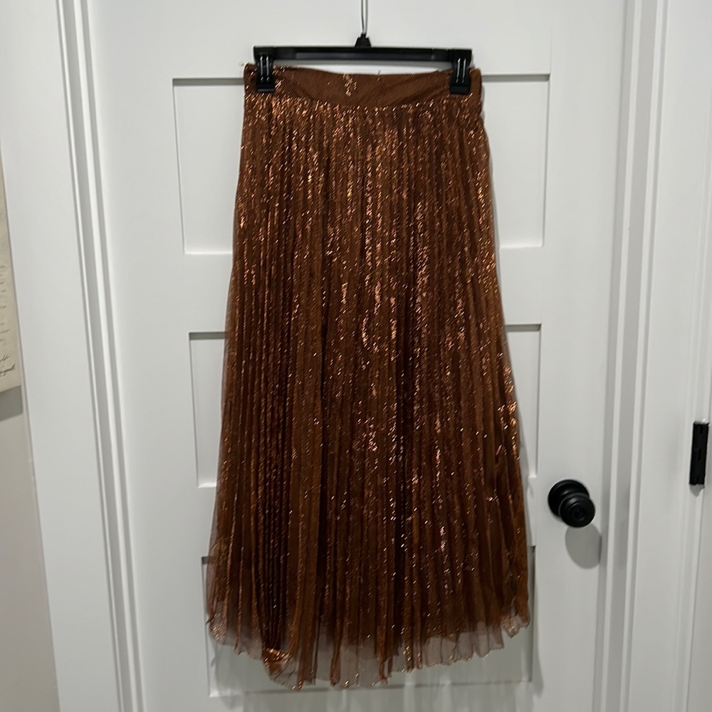 Bronze midi skirt